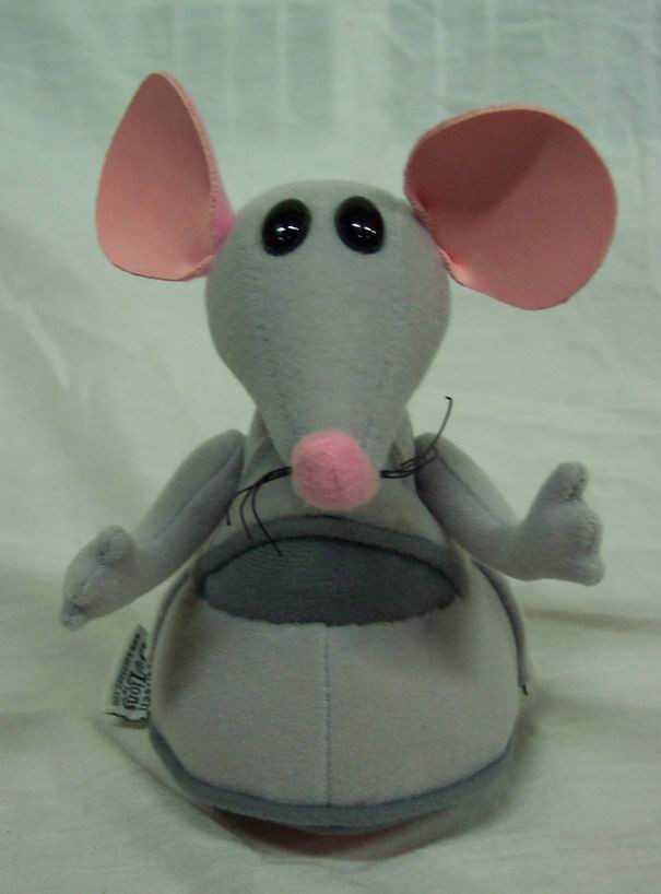 Eden Between The Lions GRAY MOUSE W/ WHEEL ON BOTTOM 7" Plush STUFFED