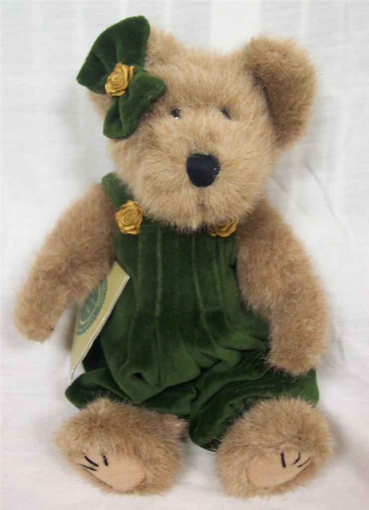 Boyds TEDDY BEAR IN GREEN OVERALLS 10" Plush STUFFED ANIMAL Toy eBay