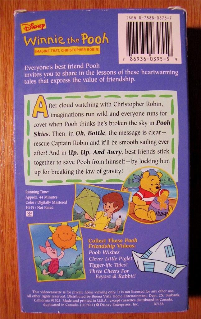 Walt Disney Winnie The Pooh Imagine That Christopher Robin Friendship