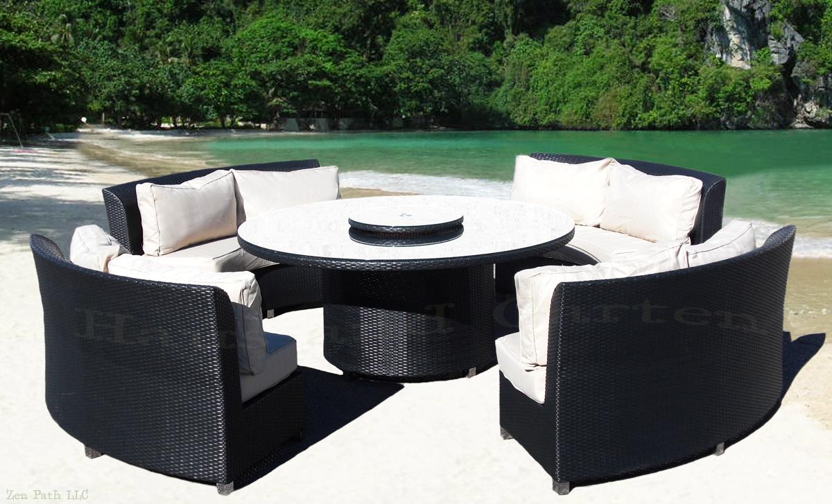 Patio Furniture Round Sofa 13012004 Ongek Net Inspiration Array About Elegant Outdoor Wicker Sofa Round Dining Set Patio Furniture 4w