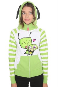 Details about InVaDeR ZiM ~I Heart Gir Monkey Hoodie Ears S Small NWT