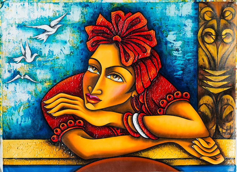 NEW Ana Gladys 7 Original CUBAN Fine Art Signed Painting Cuba 21"x29