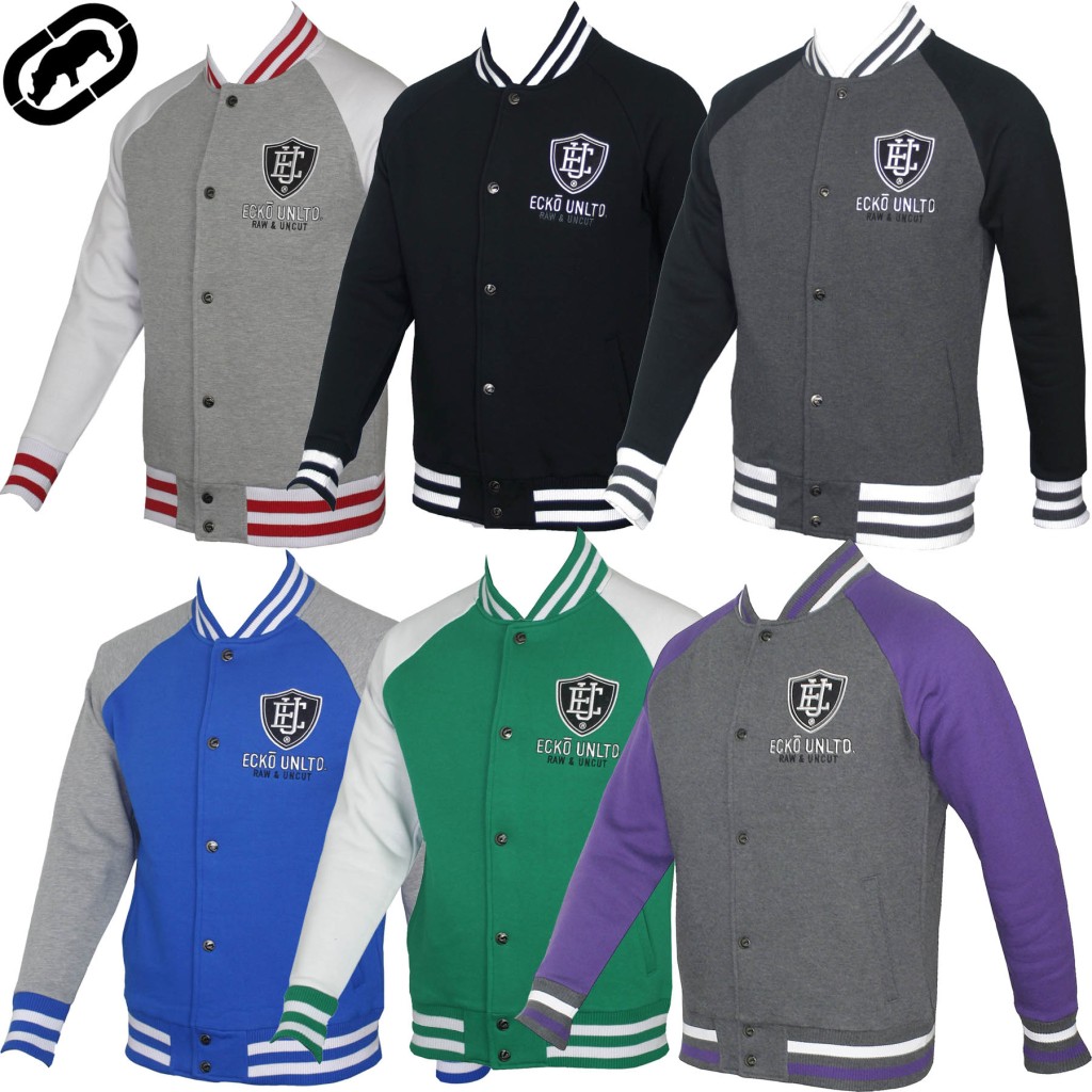 NEW ECKO UNLTD UNCUT CELTIC VARSITY FLEECE BASEBALL JACKET SIZE S M L