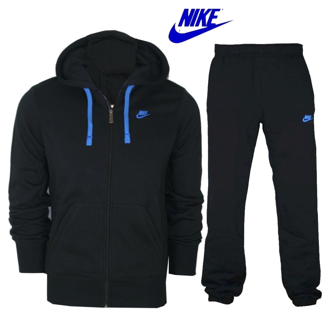 NEW MENS NIKE tracksuit Jog Jogging FLEECE FULL ZIP black Size S M L XL | eBay