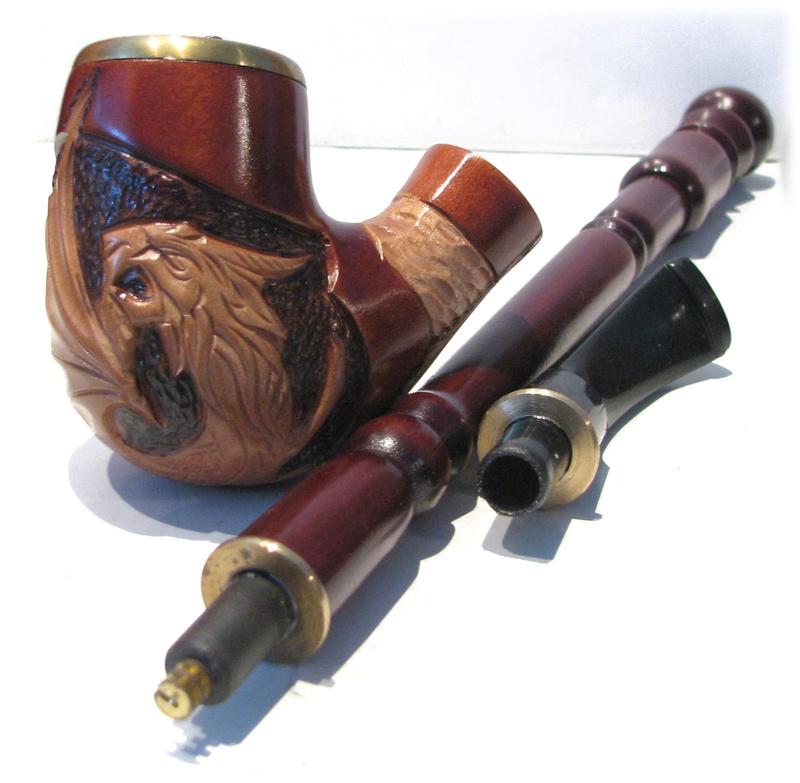 UNIQUE Hand Carved Briar Long Smoking Pipe/Pipes/HOOKAH "Dargon"