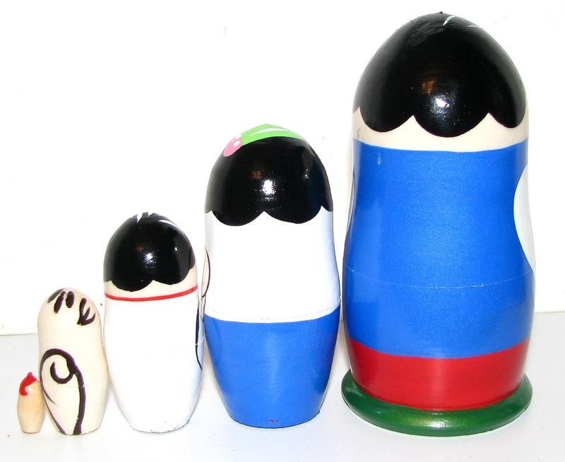 Nesting Matryoshka Dolls.Hand Painted Set 5 UNIQUE Ukrainian Dolls Stacking eBay