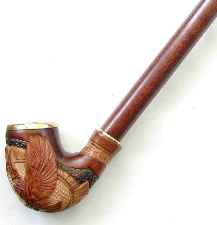 UNIQUE Hand Carved Long Tobacco Smoking Pipe/Pipes/HOOKAH *AMERICAN