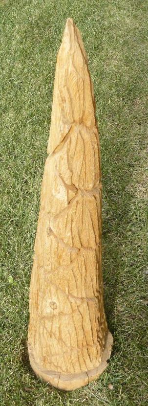 3' EVERGREEN CHRISTMAS TREE  CARVED WOOD  4 CABIN DECOR