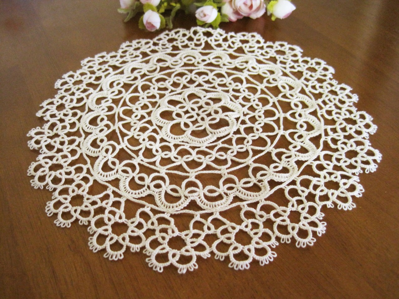 Vintage Hand Cotton Tatting Lace Round Doily New Beige CLEARANCE eBay