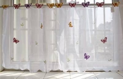 Pair Beautiful 3d Butterfly Embroidery Chic Tape Sheer