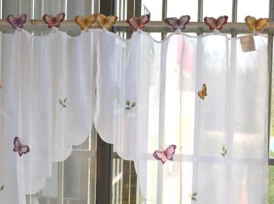 Beautiful 3d Butterfly Embroidery Chic Tape Sheer Pair