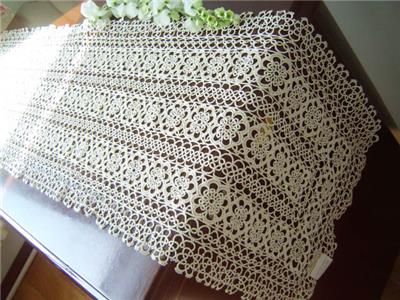 Vintage Style Skilful Hand Tatting Lace White Cotton Table