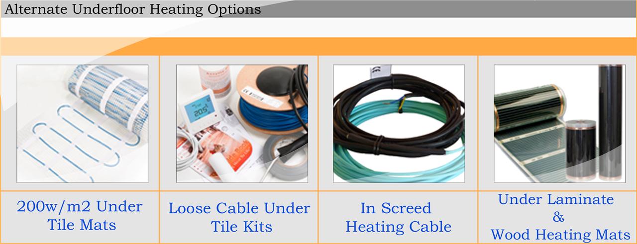 Alternate underfloor heating Alternate underfloor heating options