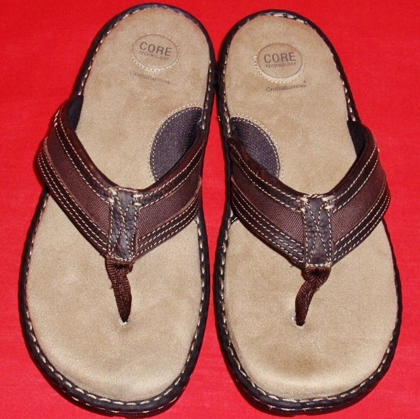 NEW Men's CROFT & BARROW BAYLOR Brown Thongs Flip Flops Casual Sandals Shoes | eBay