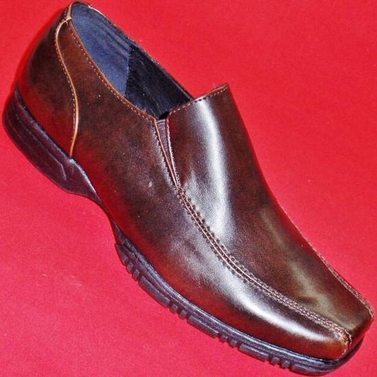 New Men's Apt 9 Reid Brown Leather Loafers Slip on Formal Casual Dress