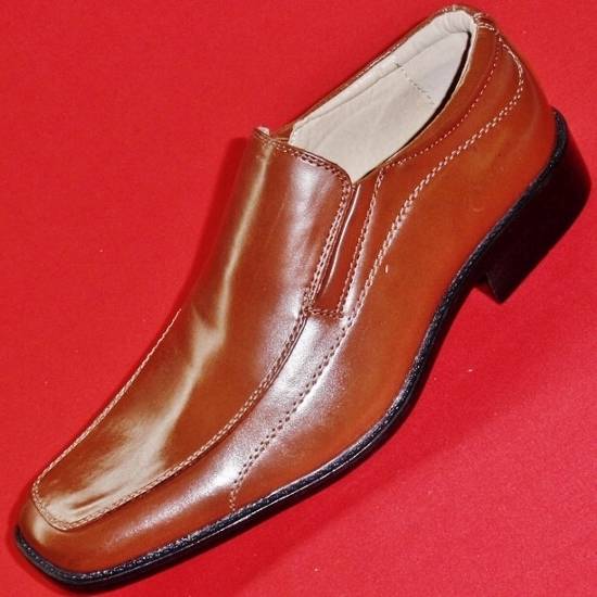 New Men's Apt 9 Pallen Brown Leather Loafers Slip on Formal Casual