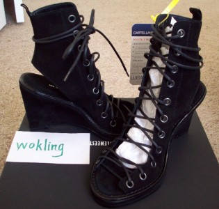 Ebay: ANN DEMEULEMEESTER lace up black SANDAL BOOTS 37.5 NIB - eBay (item 190299567798 end time Apr-14-09 18:02:55 PDT) : ann demeulemeester cut out boots lace up