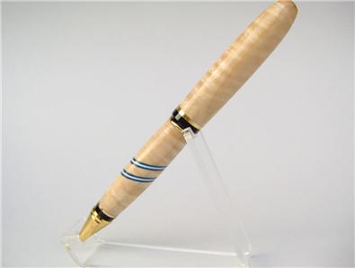 Closed End Curly Maple Cigar Ballpoint Pen Handmade