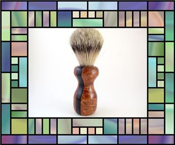 Amboyna Burl and Ebony Silvertip Badger Shaving Brush