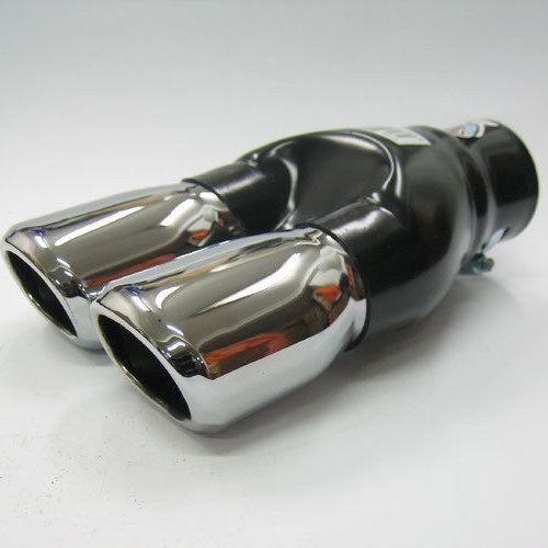 Universal Car Twin Exhaust Pipes Muffler Trim Pipe Chrome eBay