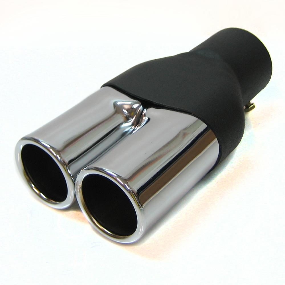 Twin Exhaust Pipe Double Tip Muffler Chrome Fits BMW E30 E32 E34 E36