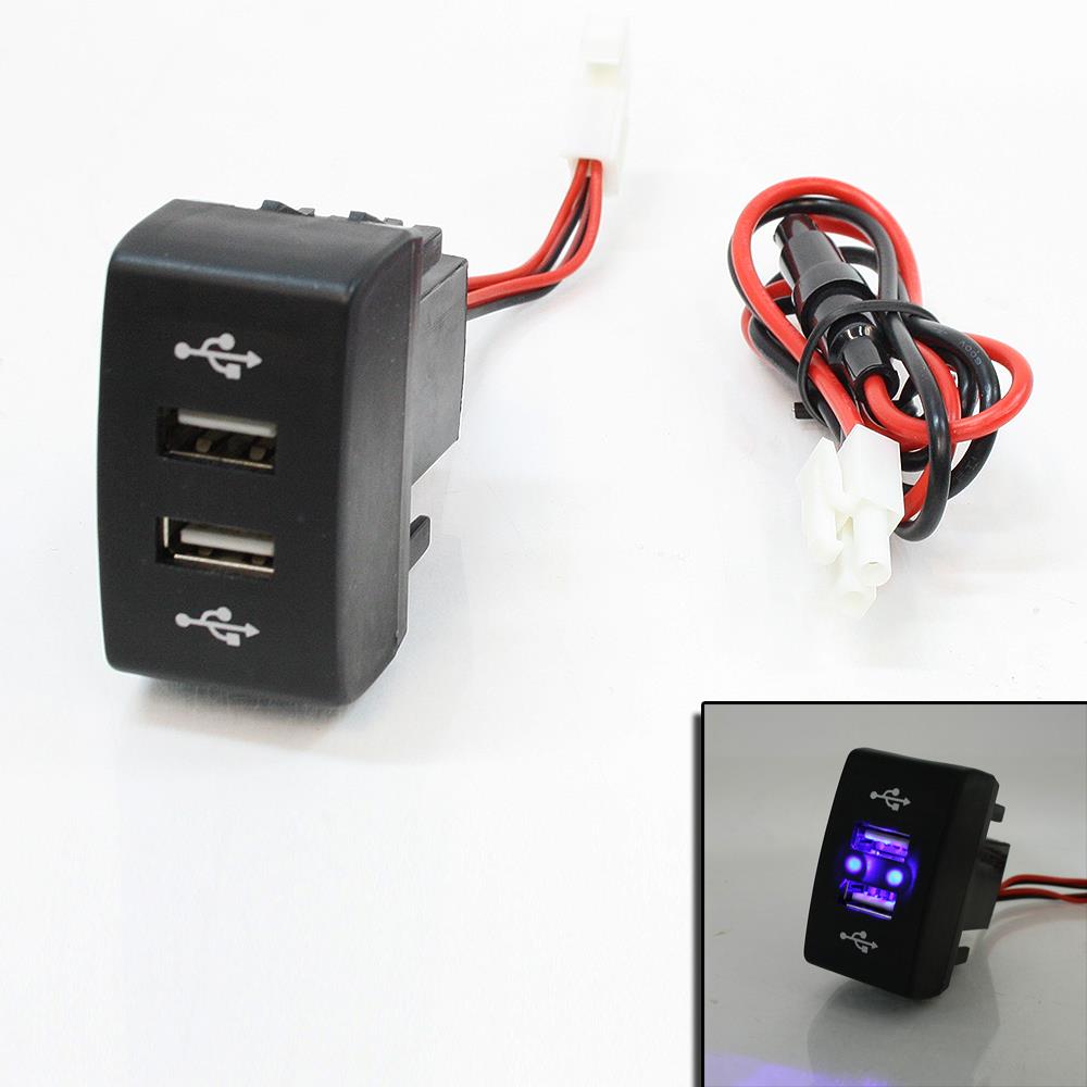12/24v Dashboard Usb Port Charger Dach Dual Led Fits Iveco Stralis