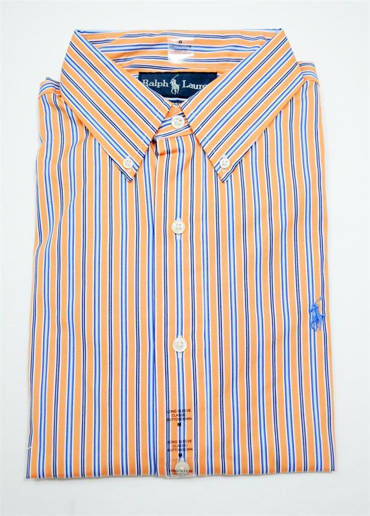 NWT Ralph Lauren POLO Mens Classic Fit Button Down Dress Shirt ORANGE