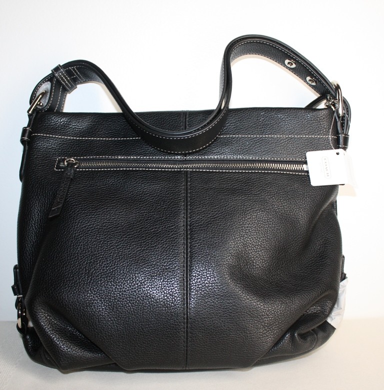 NWT COACH LEATHER DUFFLE SHOULDER BAG BLACK COLOR F15064 358 FREE