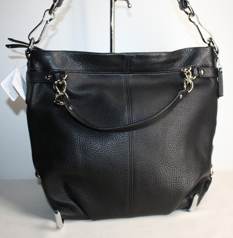 NWT COACH LEATHER BROOKE DUFFLE SHOULDER BAG BLACK COLOR F17165 $358 | eBay