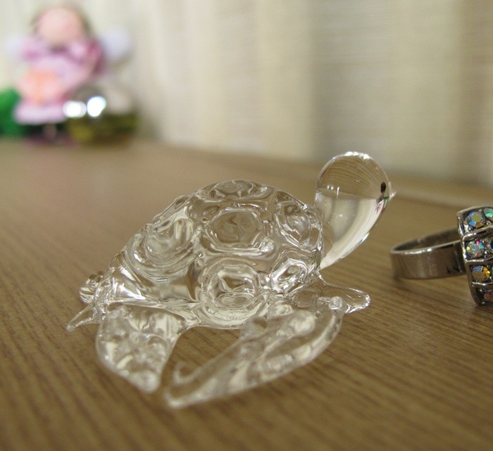 blown glass sea turtle