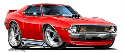 1971 74 Amc Javelin Muscle Car Cartoon Tshirt Free On Popscreen
