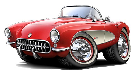 1956 57 Corvette Muscle Car Art Cartoon Tshirt Free On Popscreen