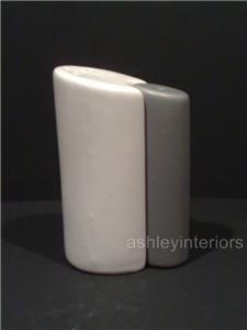 Contemporary White & Grey Salt & Pepper Condiment Set