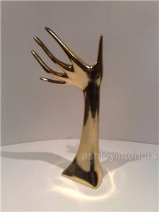 Art Deco Gold Open Hand Sculpture Jewellery Stand