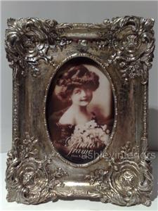 Antiqued Silver French Louis Neoclassical  Photo Frame