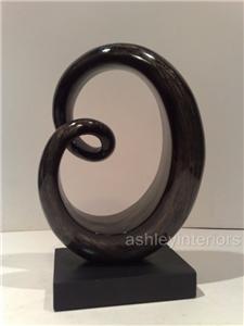 Modern Black & Silver Contemporary Sculpture on Base