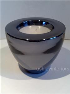 Chrome Effect Bowl Shape Candle Holder & Candle