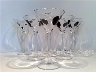 Haufu Designer Black Speckle Cocktail Glasses in 6s