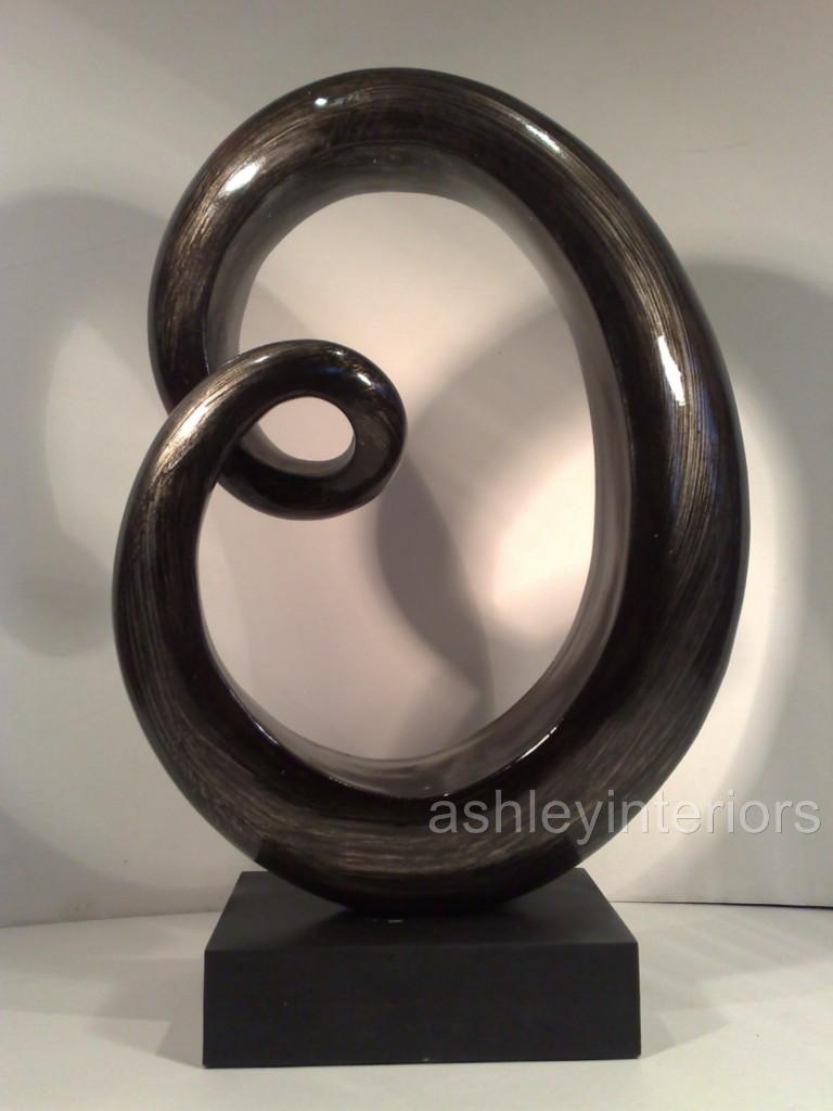 Large Modern Black & Silver Contemporary Sculpture
