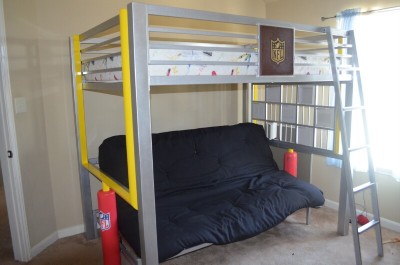 Metal Frame Full / Futon NFL Football Bunk Bed - Silver | eBay