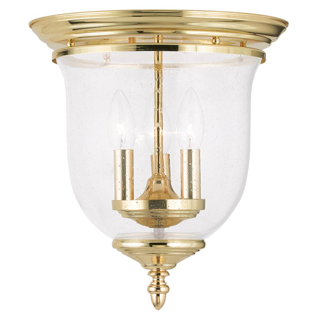 Livex Polished Brass Legacy 3 Light Ceiling Mount Lighting ...
