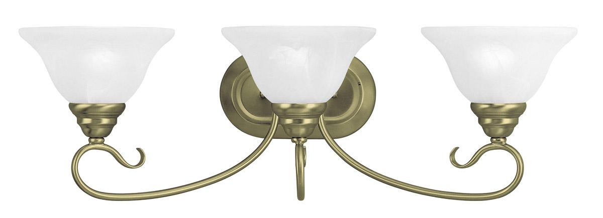 3 Light Antique Brass Livex Coronado Wall Sconce Bath Vanity Lighting 610301  eBay