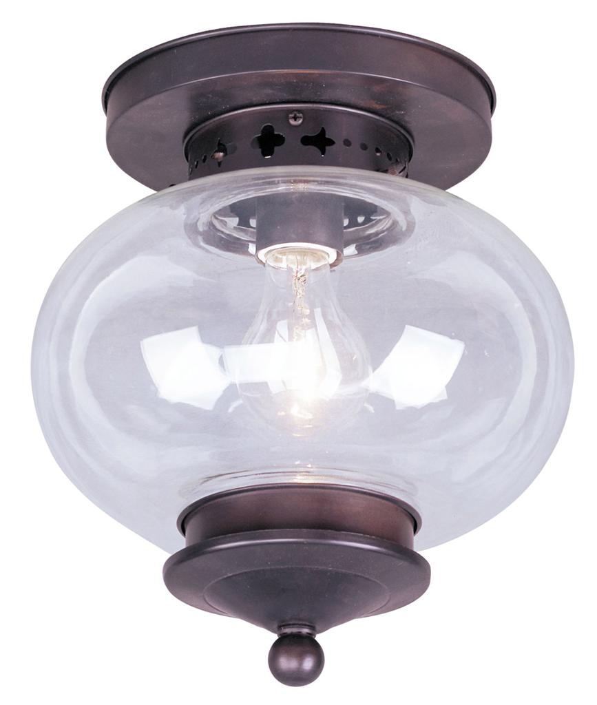 Livex Harbor Bronze 1 Light Semi Flush Mount Ceiling ...