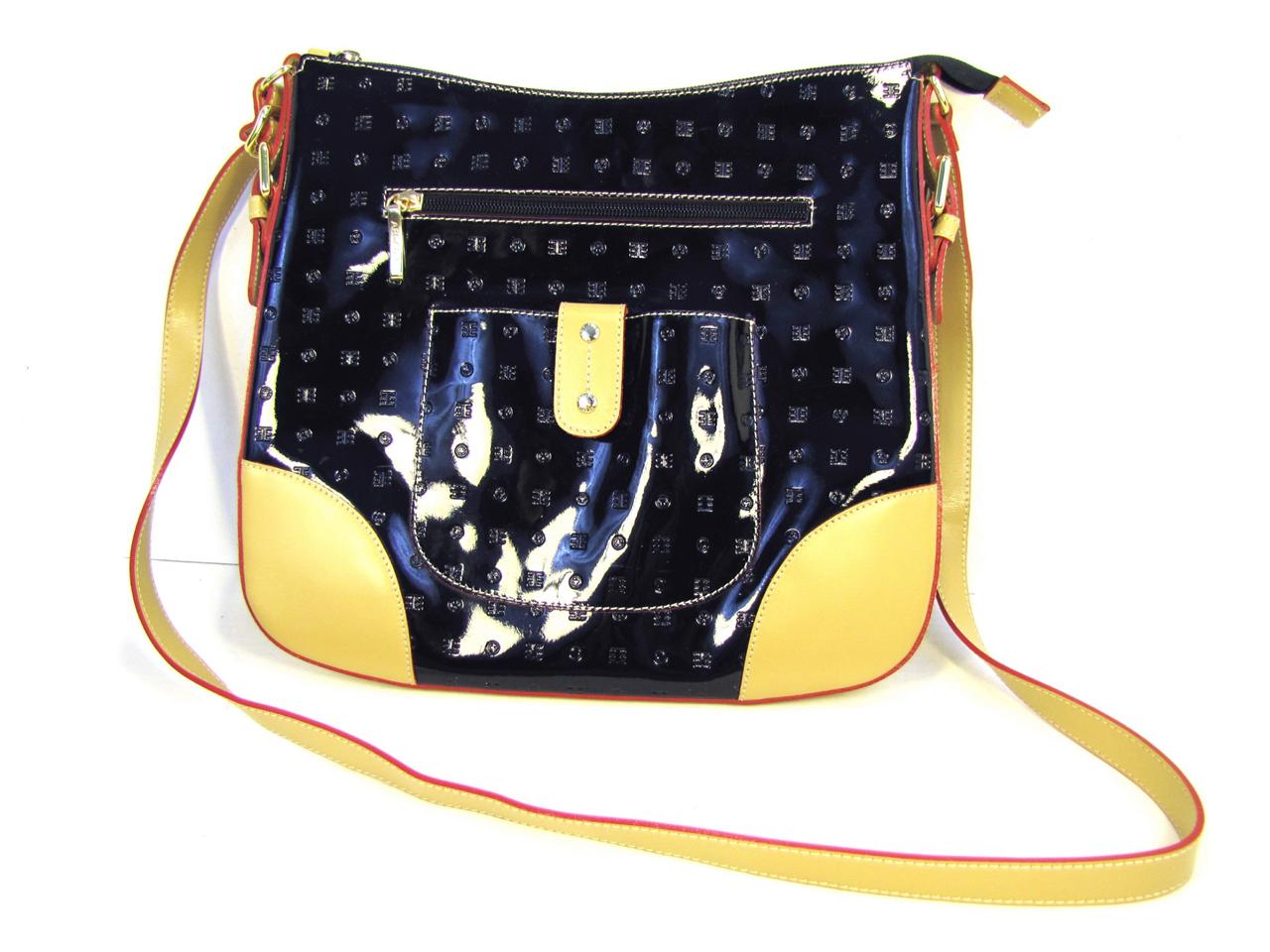 Details about ARCADIA Vernis Black Patent Leather Cross Body Bag *LNC*