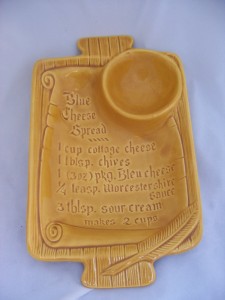 ellow Ceramic Cheese Cracker Plate Platter Tr