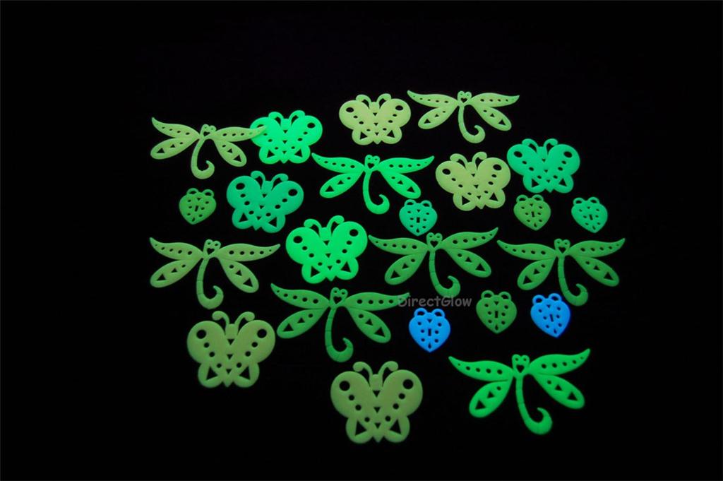 24 Piece Glow in The Dark Multicolor Butterflies Bugs eBay