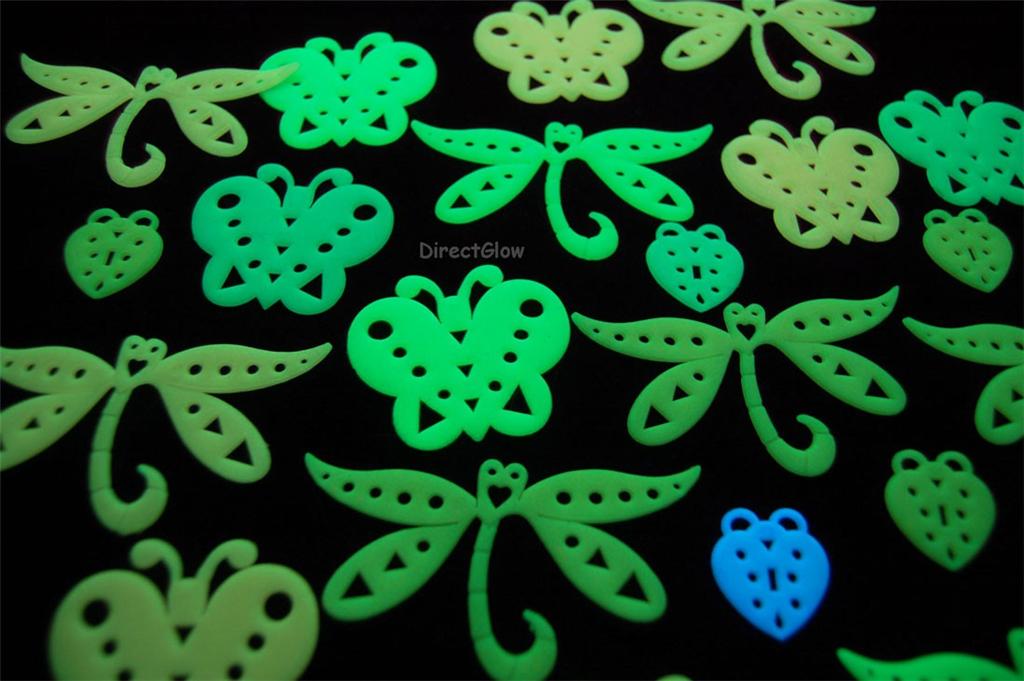 24 Piece Glow in The Dark Multicolor Butterflies Bugs eBay