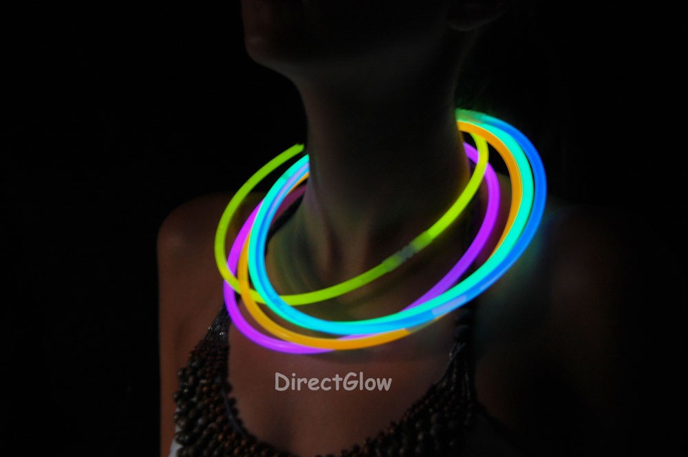 50 22" Premium Jumbo Assorted Glow Stick Necklaces Ships from USA!
