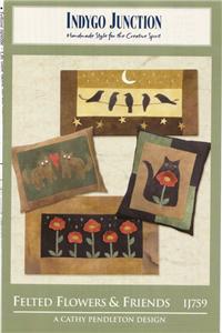 Cats,Crows,Flowers Felted,Quilted,Applique pattern