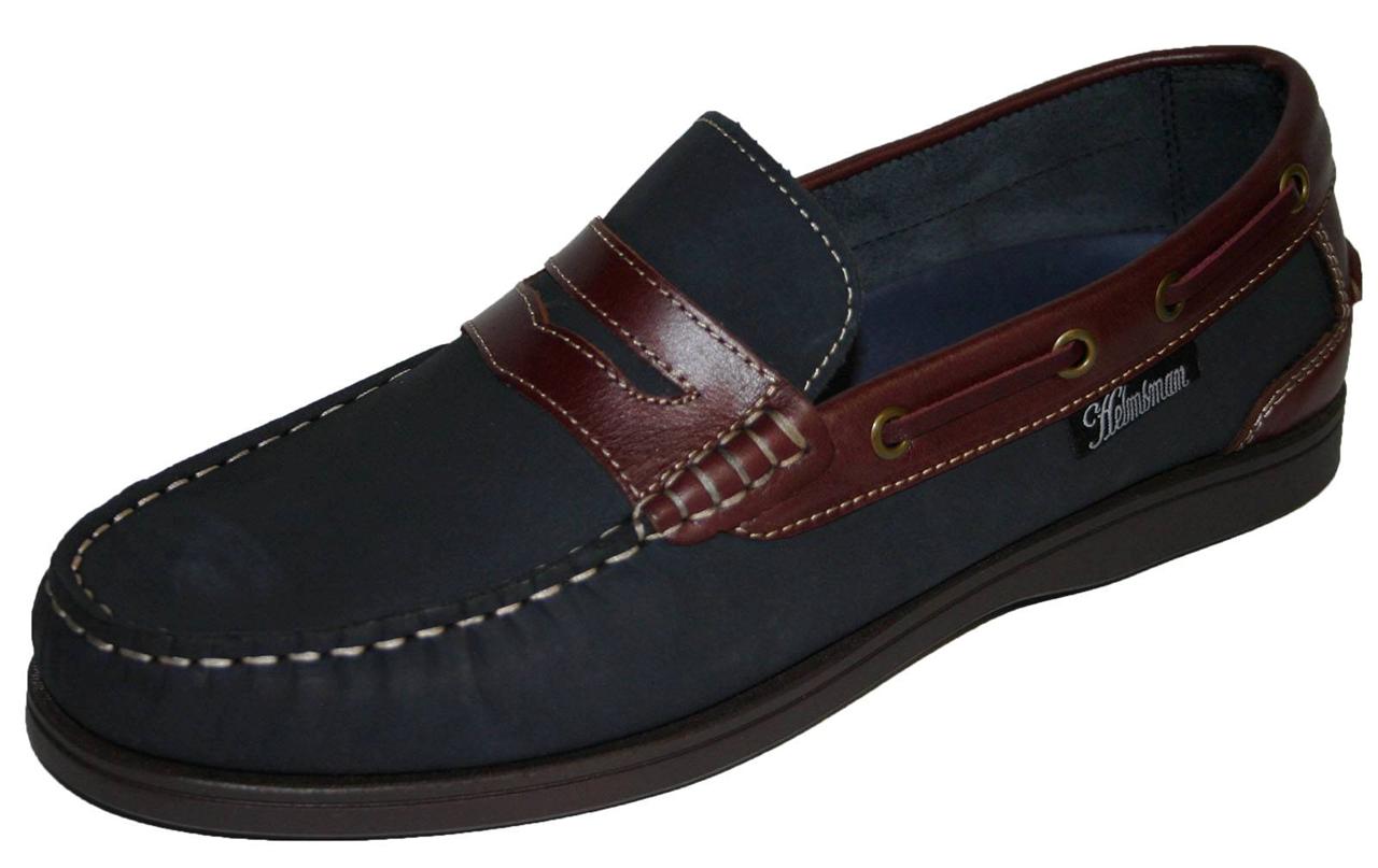 Seafarer Helmsman Sailing Leather Loafer Slip On Boat Deck Shoes Sizes